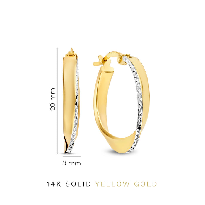 Isabel Bernard Rivoli Laura Boucles D'oreilles En Or 14 Carats Avec Diamant Taille (15.5 Mm)