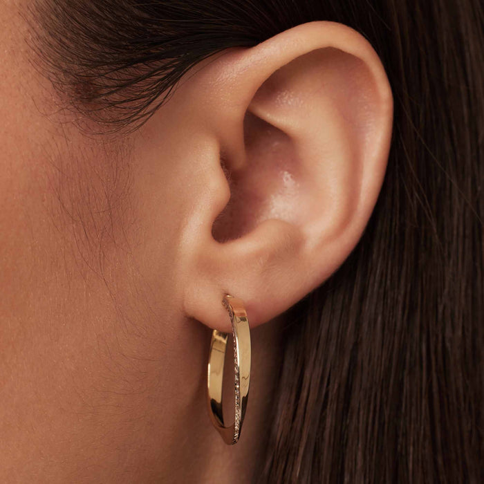 Isabel Bernard Rivoli Laura Boucles D'oreilles En Or 14 Carats Avec Diamant Taille (21 Mm)