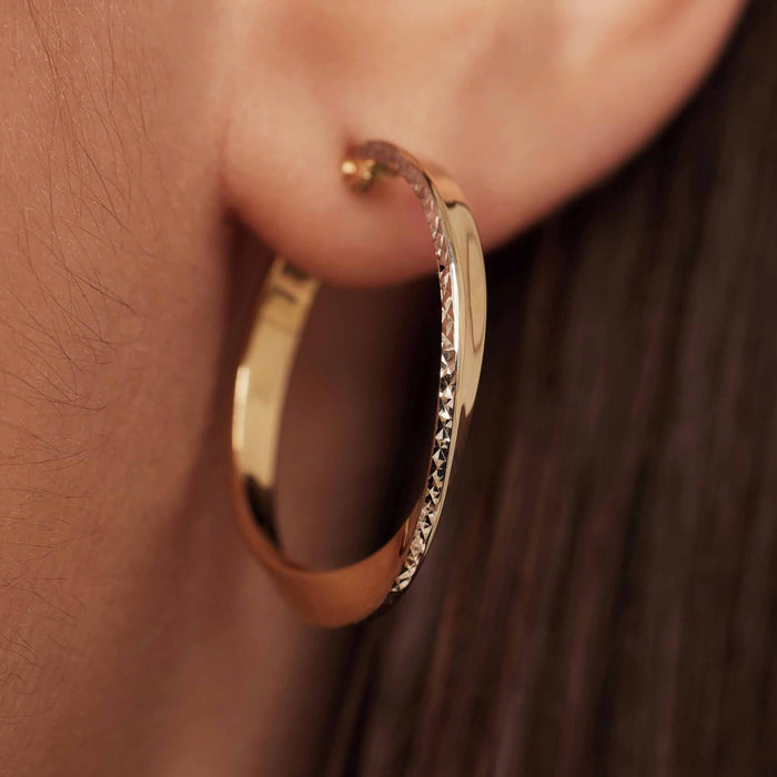 Isabel Bernard Rivoli Laura Boucles D'oreilles En Or 14 Carats Avec Diamant Taille (21 Mm)