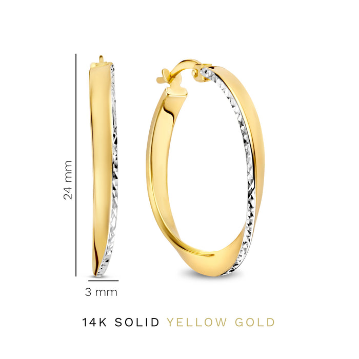 Isabel Bernard Rivoli Laura Boucles D'oreilles En Or 14 Carats Avec Diamant Taille (21 Mm)