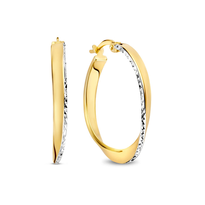 isabel bernard Rivoli Laura boucles d'oreilles en or 14 carats avec diamant taille (21 mm)