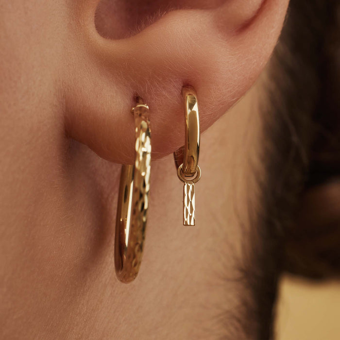 Isabel Bernard Rivoli Laura Boucles D'oreilles En Or 14 Carats Avec Barre En Diamant Taillé