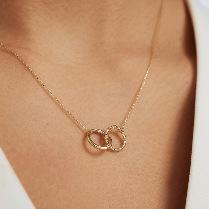 Isabel Bernard Rivoli Lisan Collier En Or 14 Carats Avec Deux Cercles