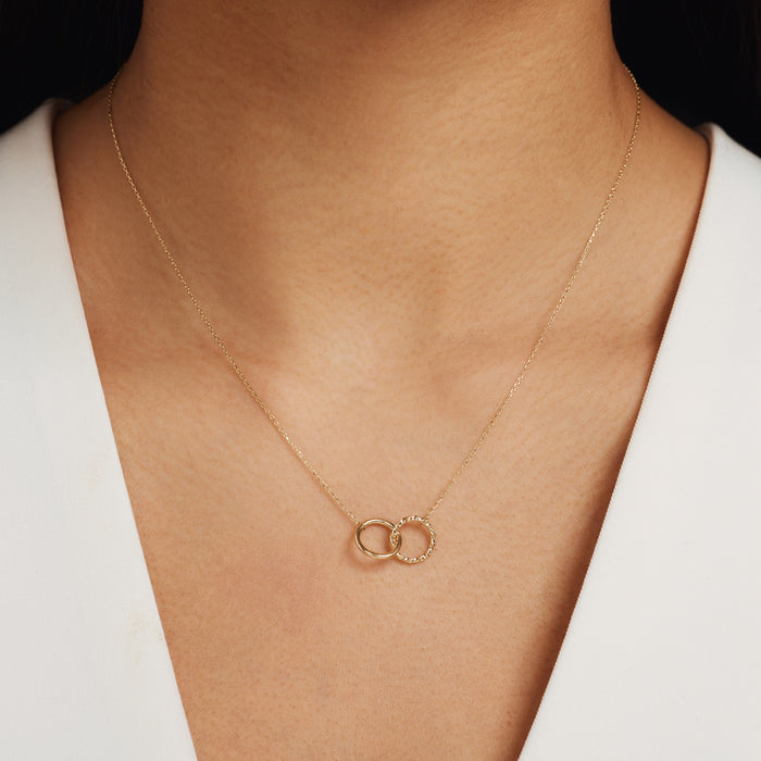 Isabel Bernard Rivoli Lisan Collier En Or 14 Carats Avec Deux Cercles