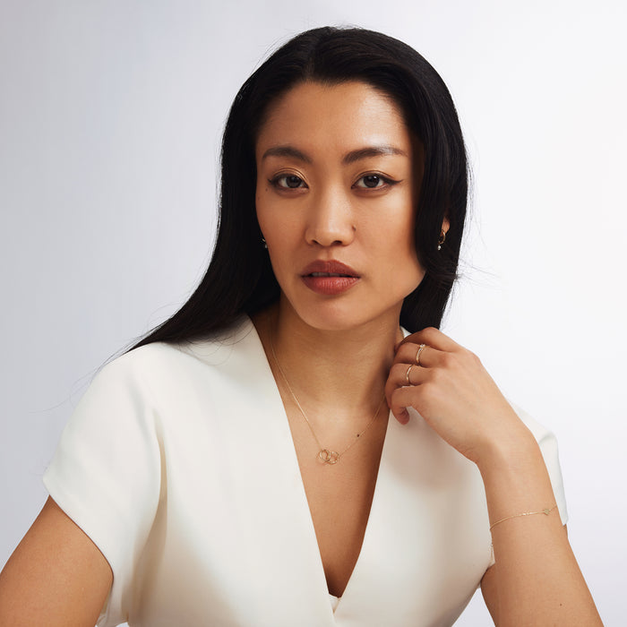 Isabel Bernard Rivoli Lisan Collier En Or 14 Carats Avec Deux Cercles