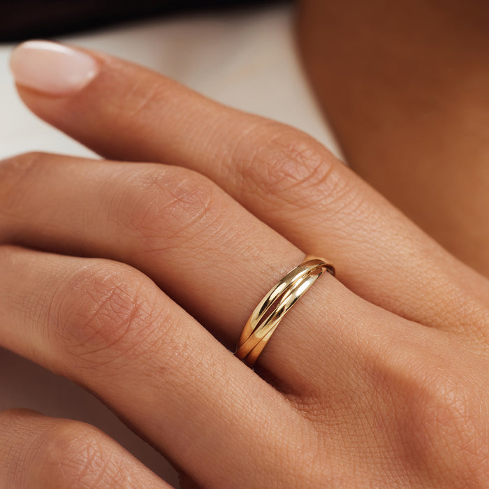 Isabel Bernard Rivoli Méline Bague Trinity En Or 14 Carats