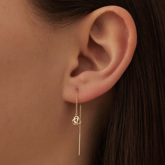 Isabel Bernard Rivoli Méline Boucles D'oreilles Pendantes En Or 14 Carats Avec Nœud