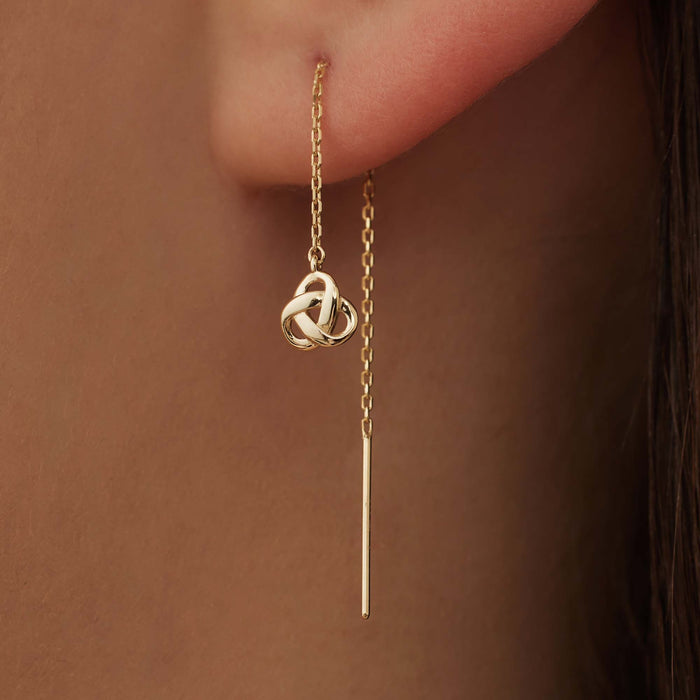 Isabel Bernard Rivoli Méline Boucles D'oreilles Pendantes En Or 14 Carats Avec Nœud