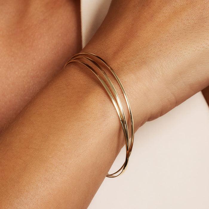 Isabel Bernard Rivoli Méline Or 14 Carats Bangles Avec 3 Bracelets
