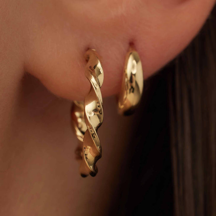 Isabel Bernard Rivoli Odette Boucles D'oreilles En Or 14 Carats Avec Torsion