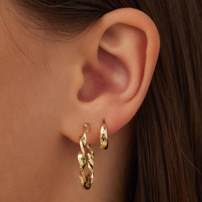 Isabel Bernard Rivoli Odette Boucles D'oreilles En Or 14 Carats Avec Torsion