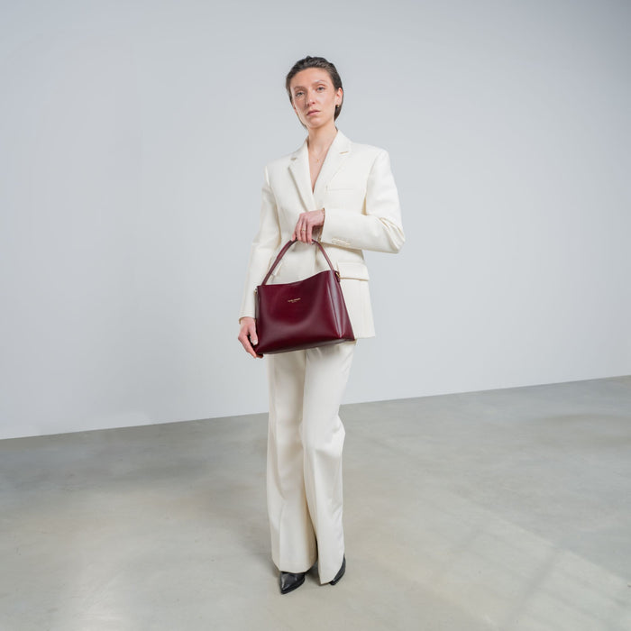 Isabel Bernard Sac à Main En Cuir Tanné Végétal Bordeaux Montmartre Béatrice