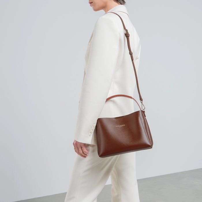 Isabel Bernard Sac à Main En Cuir Tanné Végétal Montmartre Béatrice Midi Cognac