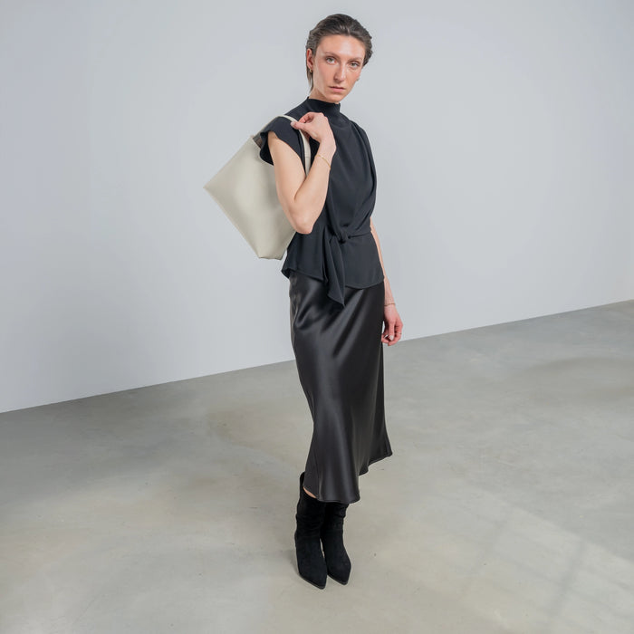 Isabel Bernard Sac à Main En Cuir Tanné Végétal Montmartre Béatrice Crème