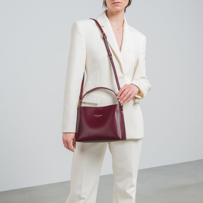 Isabel Bernard Sac à Main En Cuir Tanné Végétal Montmartre Béatrice Midi Bordeaux
