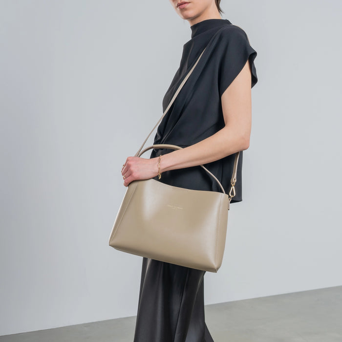 Isabel Bernard Sac à Main En Cuir Tanné Végétal Taupe Montmartre Béatrice