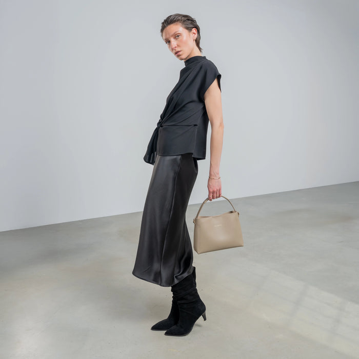 Isabel Bernard Sac à Main En Cuir Tanné Végétal Taupe Montmartre Béatrice Midi