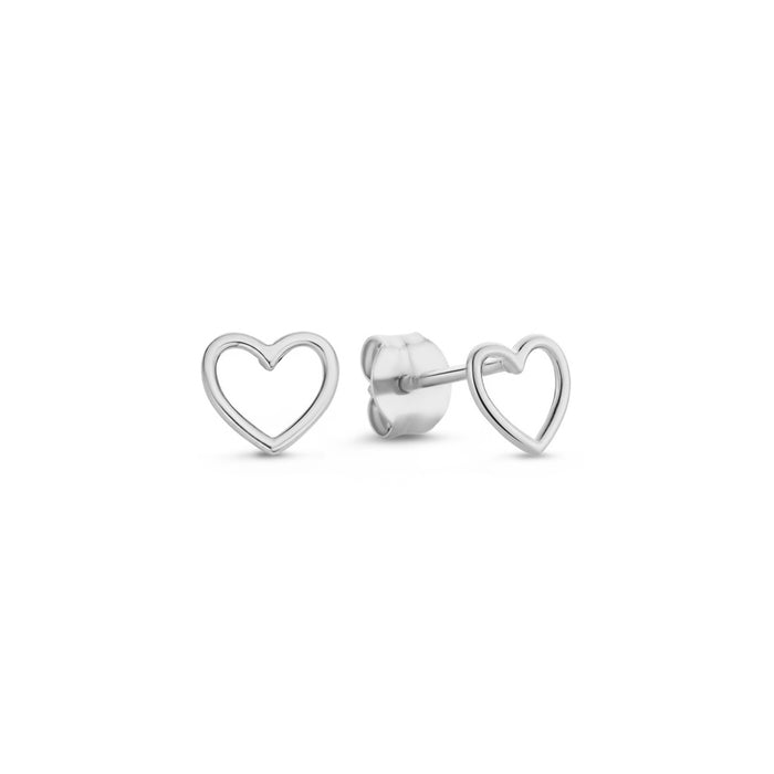 isabel bernard Saint Germain Amore clous d'oreilles en or blanc 14 carats avec cœur