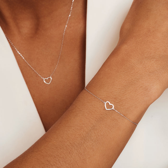 Isabel Bernard Saint Germain Amore Collier En Or Blanc 14 Carats Avec Cœur