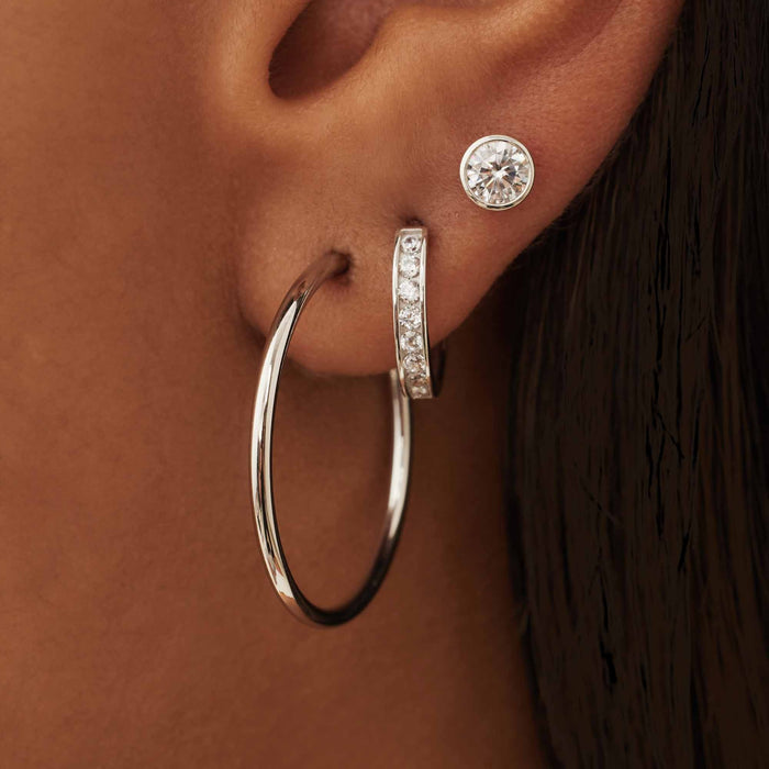 Isabel Bernard Saint Germain Cerise Boucles D'oreilles En Or Blanc 14 Carats (20 Mm)