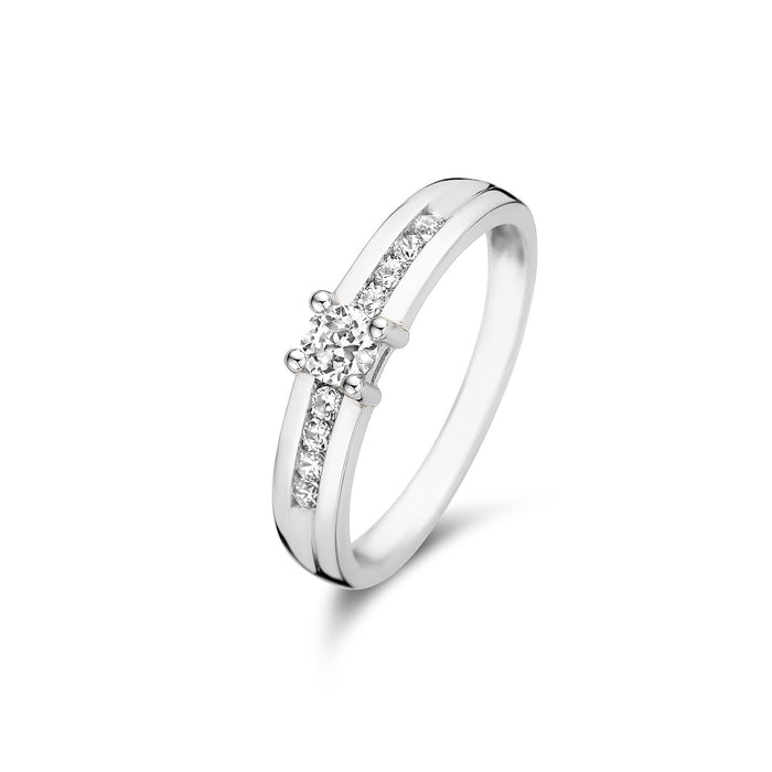 isabel bernard Saint Germain Estee bague en or blanc 14 carats et oxydes de zirconium