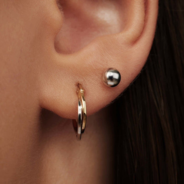 Isabel Bernard Saint Germain Finou Clous D'oreilles En Or Blanc 14 Carats Avec Sphère