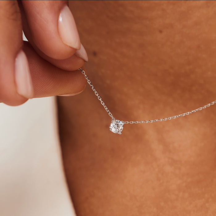 Isabel Bernard Saint Germain Garance Collier En Or Blanc 14 Carats Et Oxyde De Zirconium