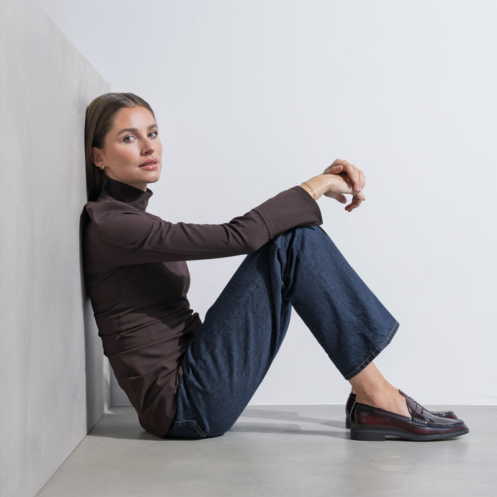 Isabel Bernard Vendôme Blandine Bordeaux Spazzolato Mocassins En Cuir