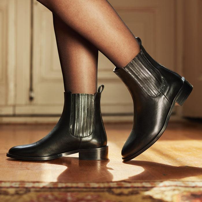 Isabel Bernard Vendôme Chey Chelsea Boots En Cuir De Veau Noir