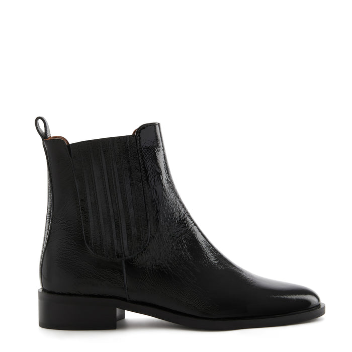 isabel bernard Vendôme Chey chelsea boots en cuir verni noir