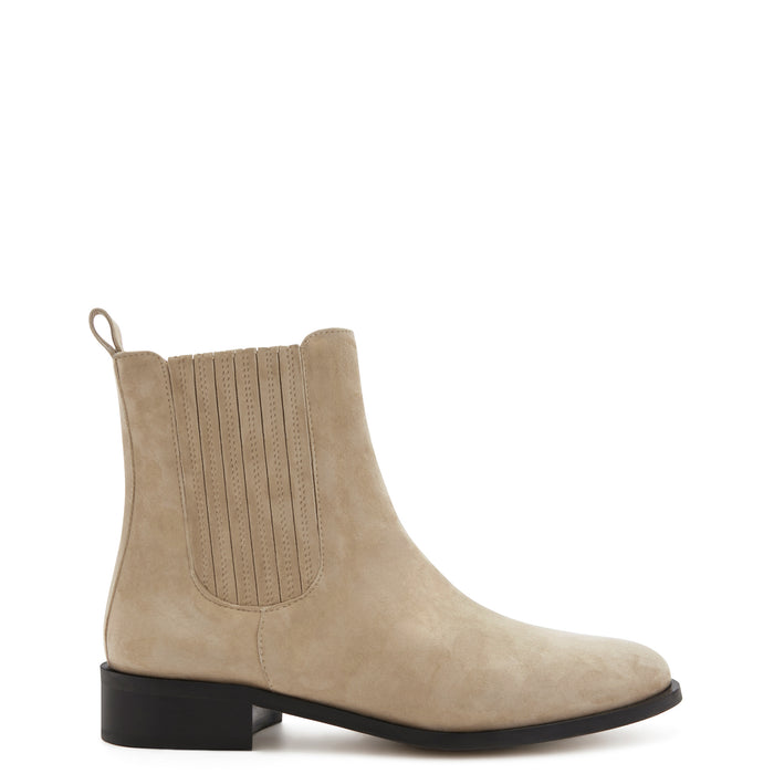isabel bernard Vendôme Chey chelsea boots en daim beige