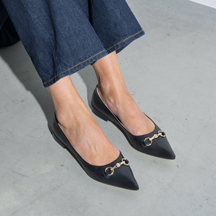 Isabel Bernard Vendôme Elita Ballerines En Cuir De Veau Noir