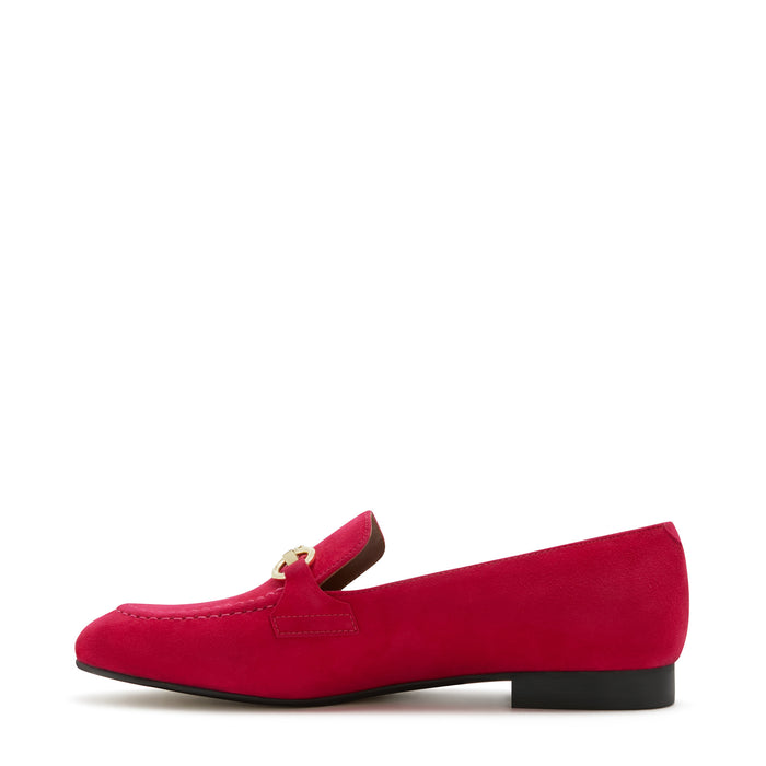 Isabel Bernard Vendôme Fleur Mocassins à Talon En Daim Fuchsia