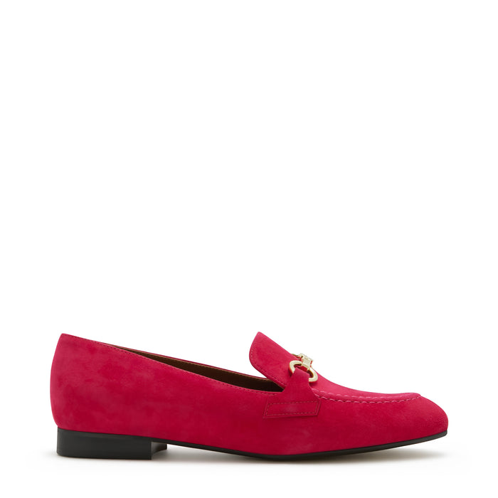 isabel bernard Vendôme Fleur mocassins à talon en daim fuchsia