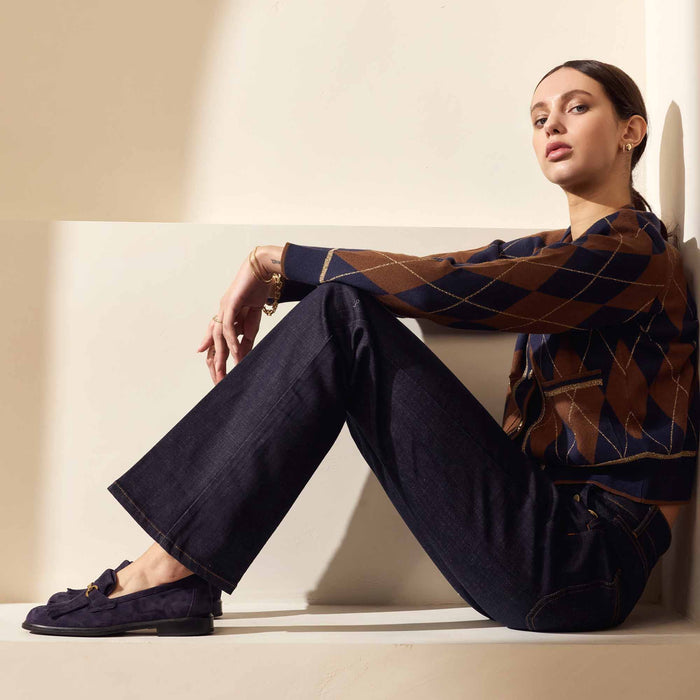 Isabel Bernard Vendôme Lave Mocassins à Talon En Daim Bleu