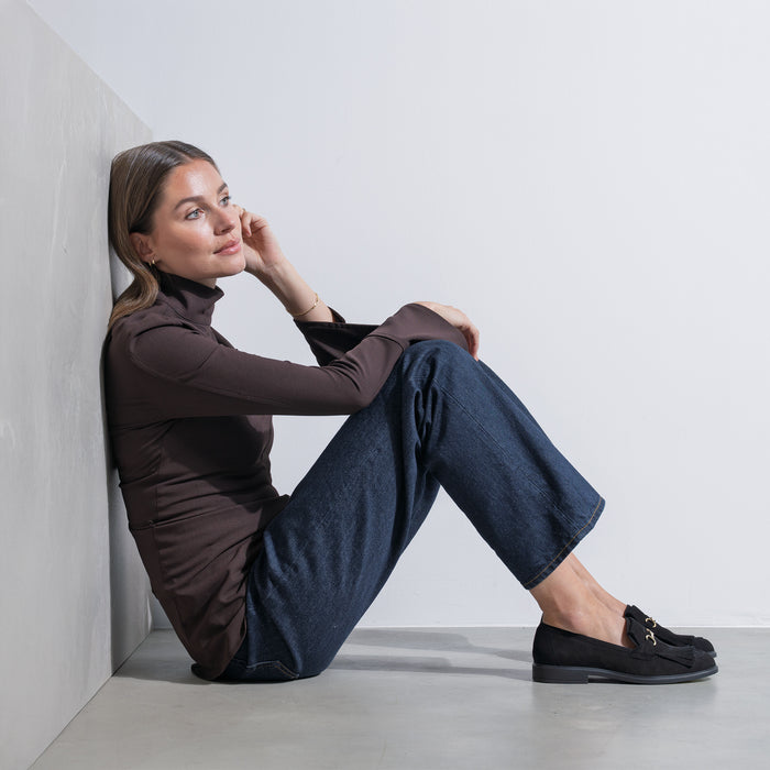 Isabel Bernard Vendôme Lave Mocassins à Talon En Daim Noir