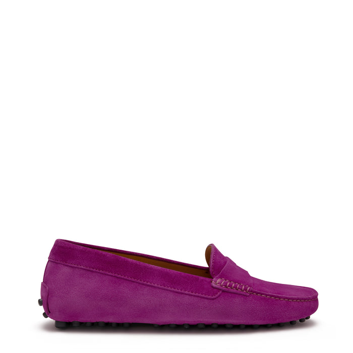 isabel bernard Vendôme Marie mocassins en daim fuchsia