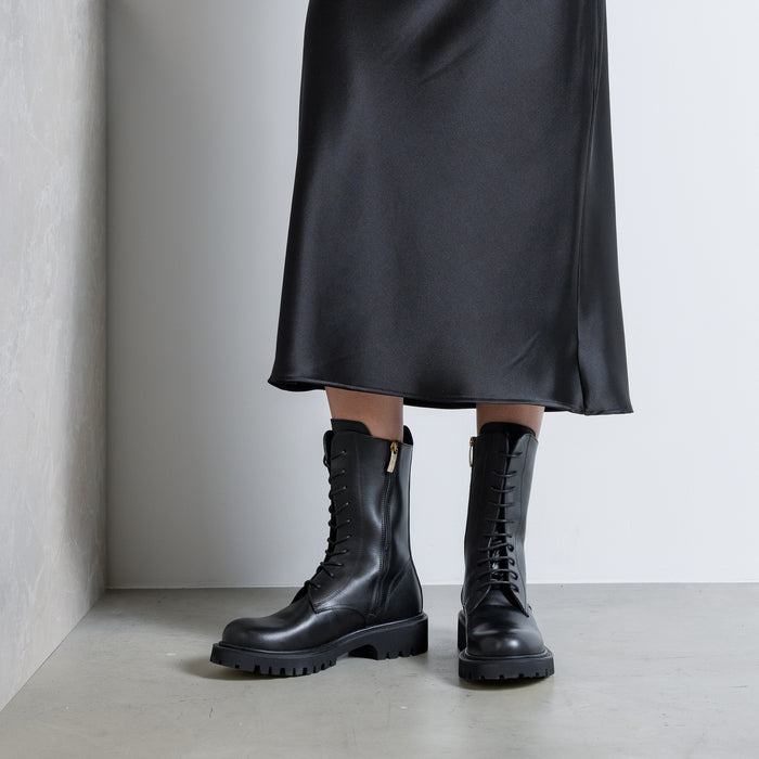 Isabel Bernard Vendôme Myrthe Bottines à Lacets En Cuir De Veau Noir