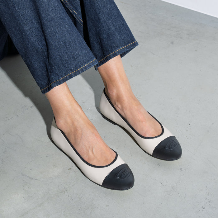 Isabel Bernard Vendôme Ynes Crème En Cuir Ballerines En Cuir De Veau