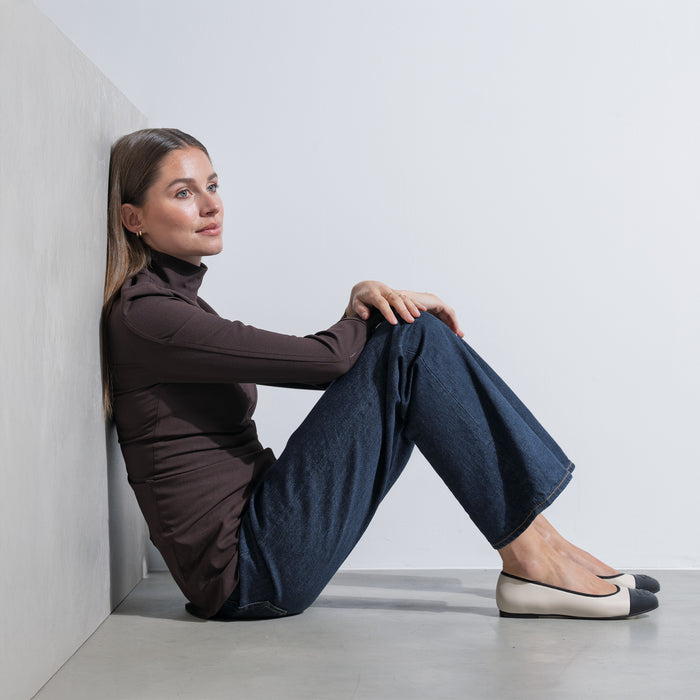 Isabel Bernard Vendôme Ynes Crème En Cuir Ballerines En Cuir De Veau