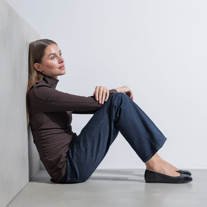 Isabel Bernard Vendôme Ynes Noir En Cuir Ballerines En Cuir De Veau