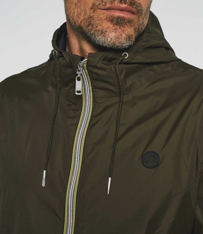 Izac Blouson à Capuche Réversible Kaki Et Noir "Ryan"