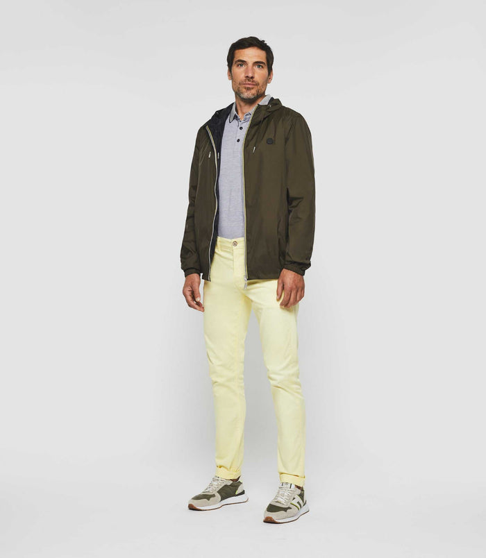 Izac Blouson à Capuche Réversible Kaki Et Noir "Ryan"
