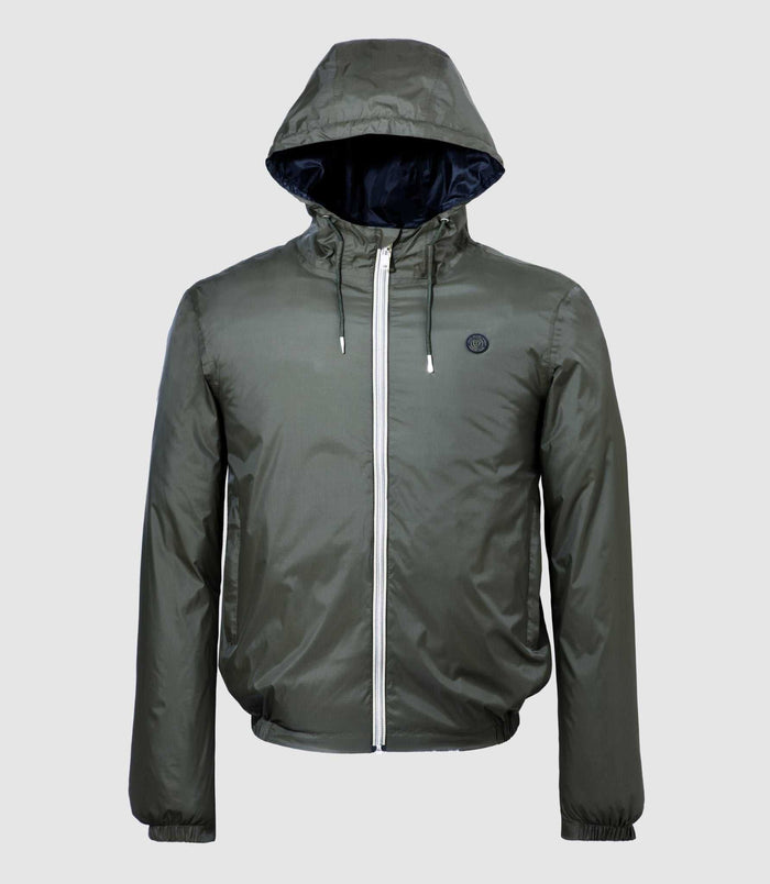 izac Blouson à capuche réversible kaki et noir "Ryan"