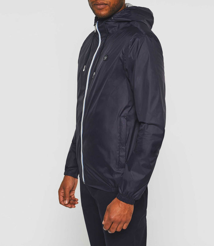 izac Blouson à capuche réversible marine et gris "Ryan"