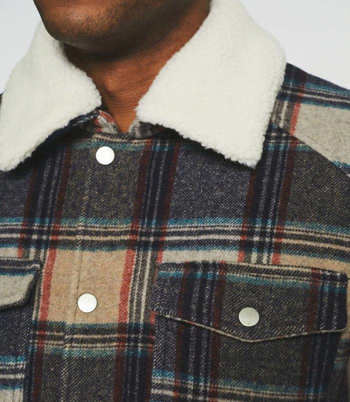 Izac Blouson Matelassé à Carreaux Bleu Gris MATISSE