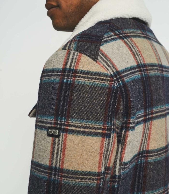 Izac Blouson Matelassé à Carreaux Bleu Gris MATISSE