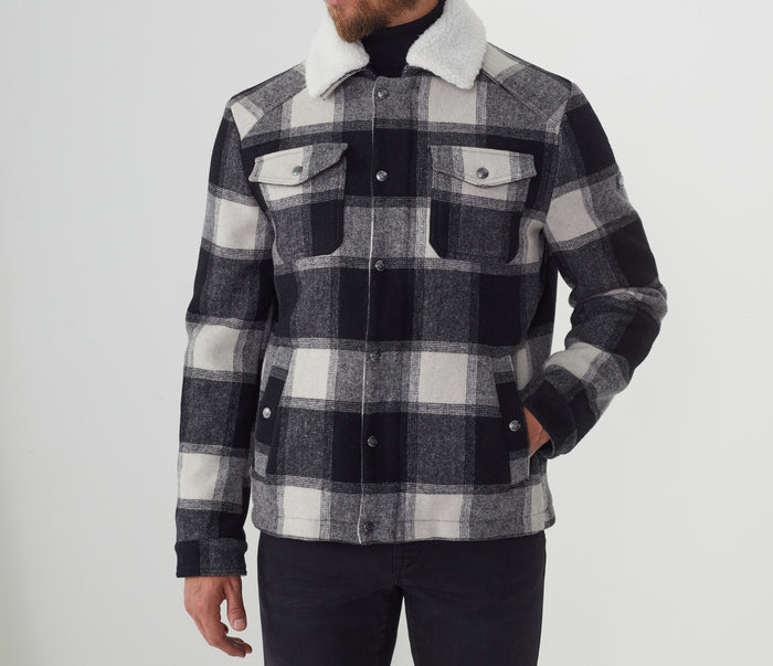 Izac Blouson Matelassé En Carreaux Noir Et Blanc "Faustino"