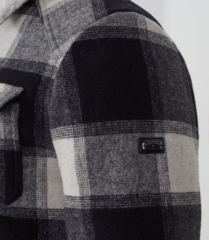 Izac Blouson Matelassé En Carreaux Noir Et Blanc "Faustino"