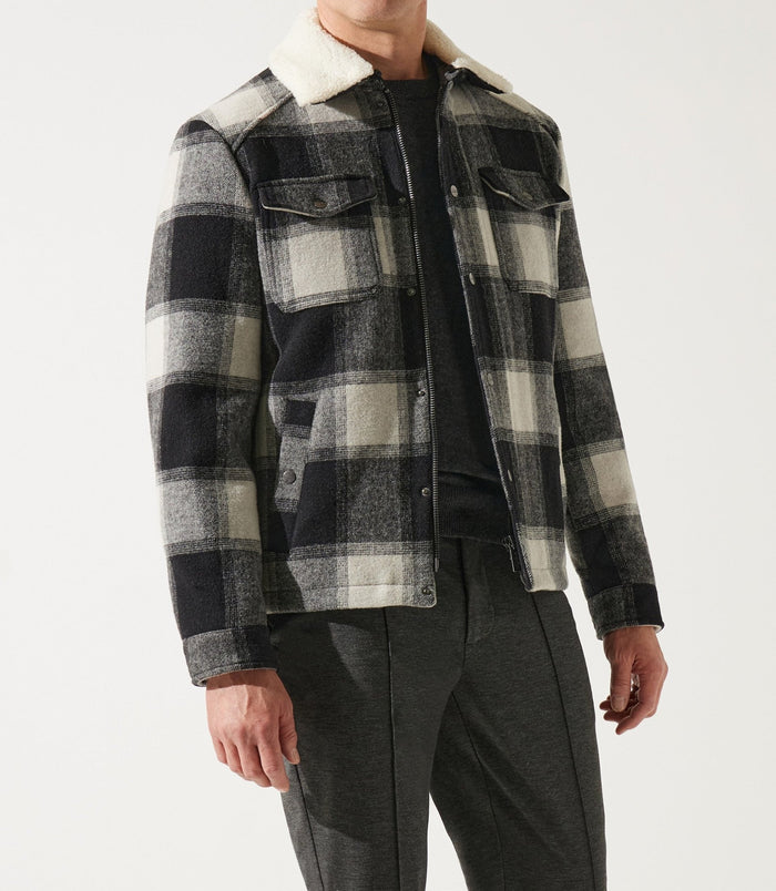 Izac Blouson Matelasse En Carreaux Noir Et Blanc MAUSTINO
